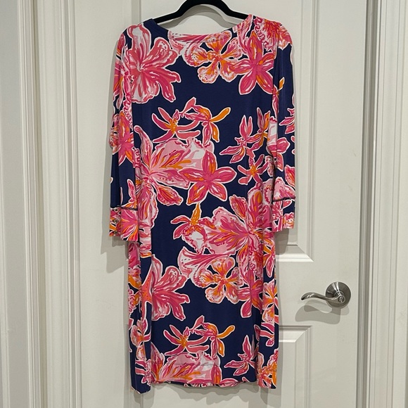 Lilly Pulitzer Sophie Dress VGUC Bright Navy Via Sunny Size Large - Picture 5 of 5